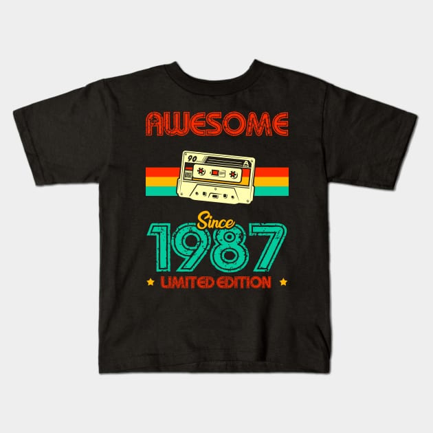 Awesome since 1987 Limited Edition Kids T-Shirt by MarCreative